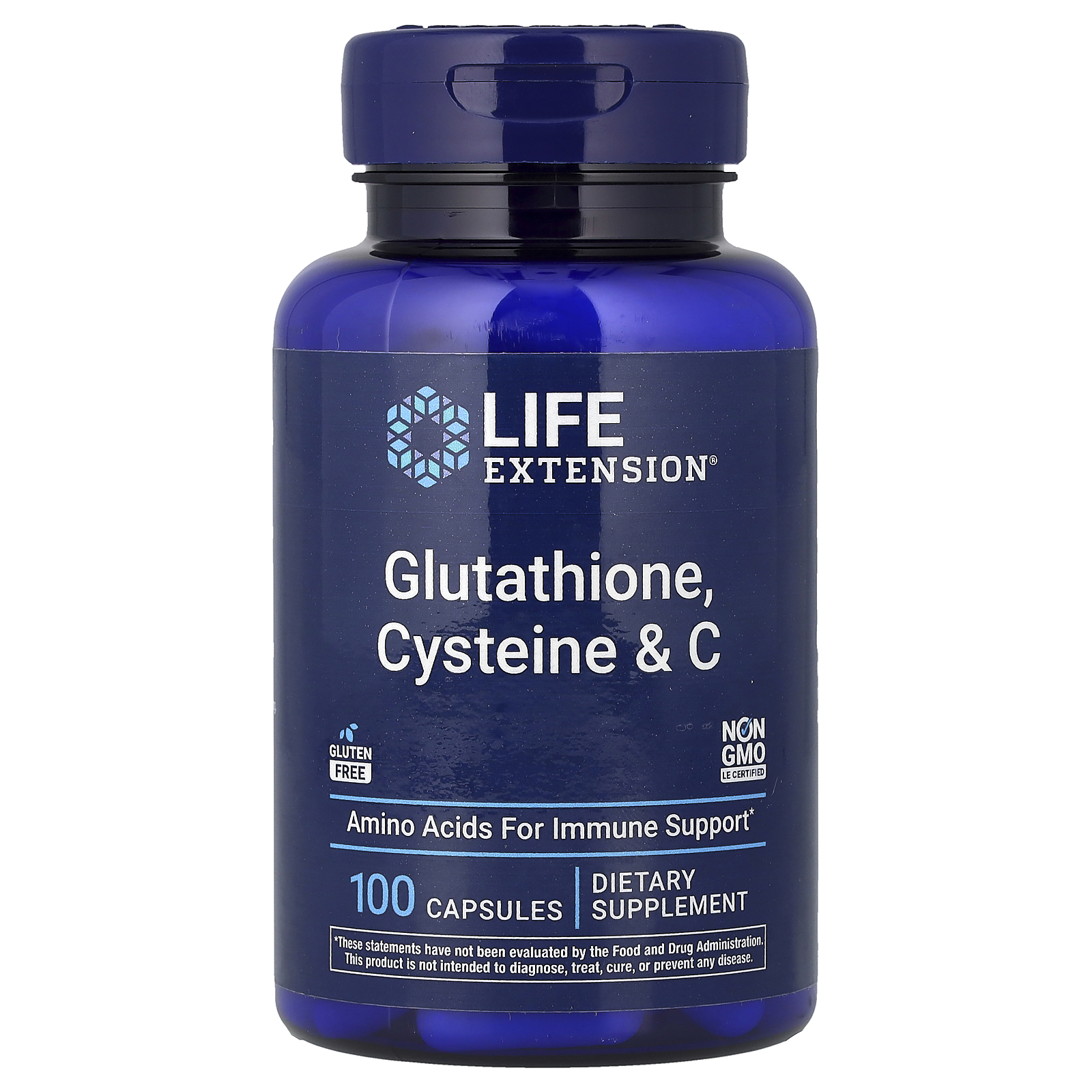 Life Extension Glutation, cistein i vitamin C, 100 kapsula