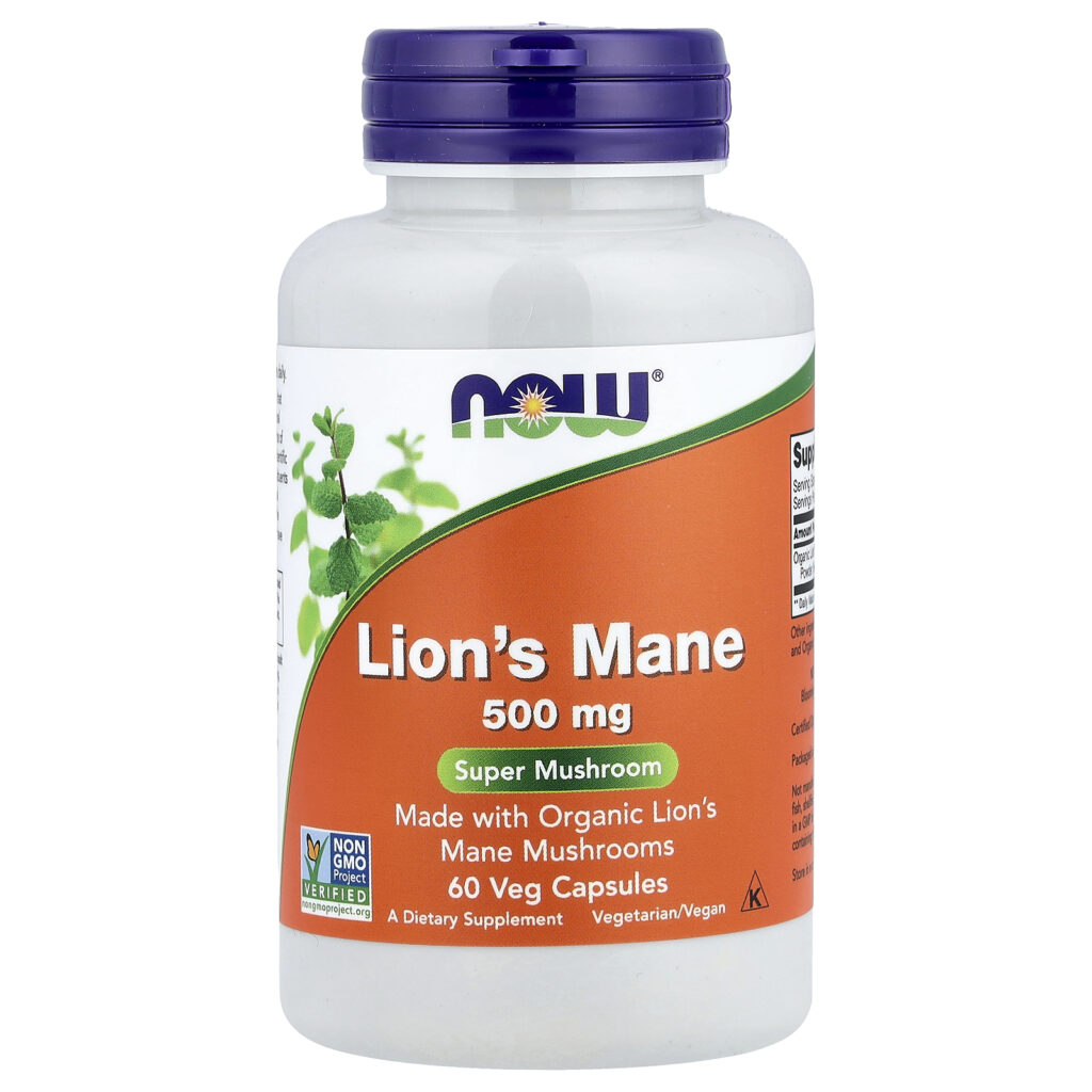 NOW Foods Lion's Mane 500 mg, 60 kapsula