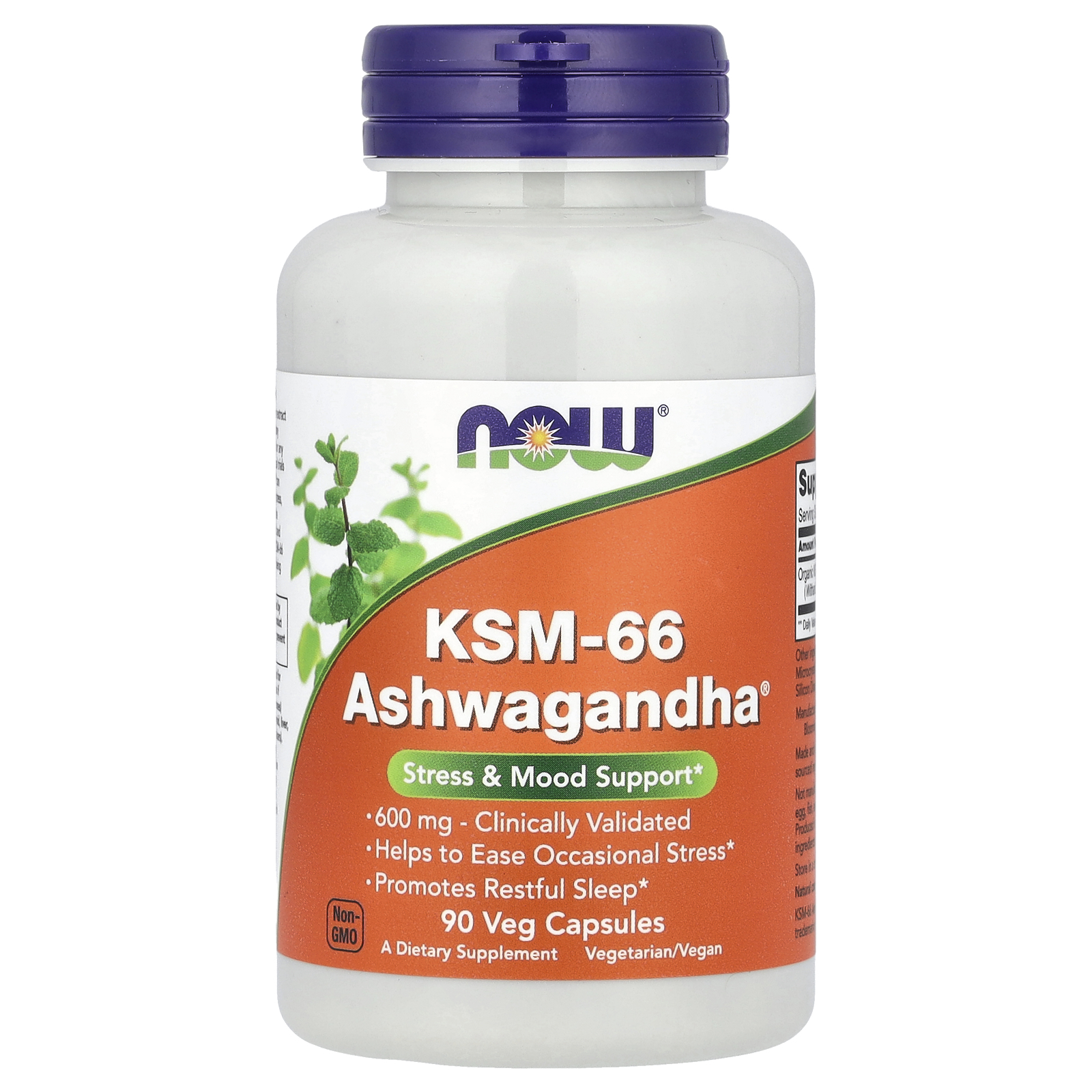 NOW Foods KSM-66 ašvaganda 600 mg, 90 kapsula